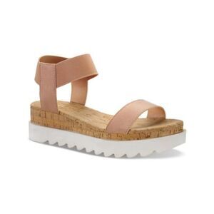 SUN STONE Womens Pink 1-1/2" Platform Melanyy Wedge Slingback Sandal 10 M